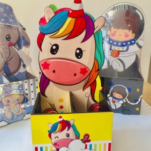 جاقلمی رومیزی فانتزی مناسب دانش آموزی طرح دخترانه تک شاخ یا همان یونیکورن. این جاقلمی دو قلو است.