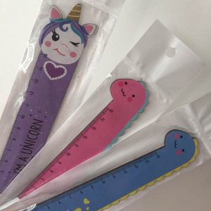 خط کش فانتزی طرح دار طرح یونیکورن تک شاخ و دایناسور