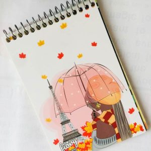 دفترچه یادداشت فانتزی طرح دختر ایفل