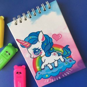 دفترچه یادداشت 60 برگ طرح تک شاخ جلد سخت