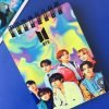دفترچه یادداشت بی تی اس BTS - جلد چوبی و شیک - طرح آهنگ Falling