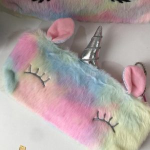 جامدادی فانتری دخترانه شیک طرح یونیکورن پشمالو