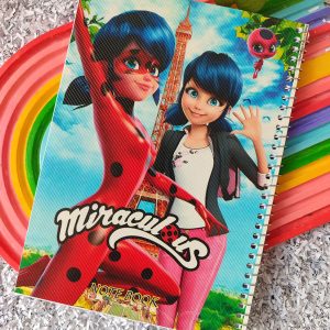 دفتر مشق دخترانه طرح دختر کفشدوزکی - لوازم تحریر مناسب هدیه - ست لوازم تحریر ارزان