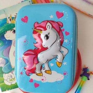 جامدادی کتابی سایز بزرگ -جامدادی دخترانه زیپی-جامدادی کتابی یونیکورن