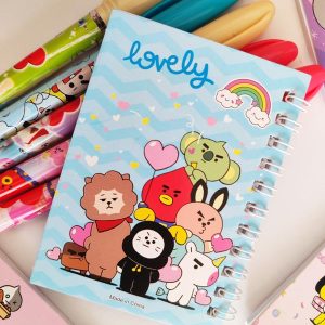 دفترچه یادداشت فانتزی دخترانه طرح گروه کره ای بی تی است