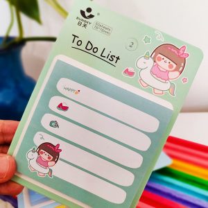 استیک نوت فانتزی طرح یونیکورن - عکس دختر سوار اسب تک شاخ - رنگ سبز