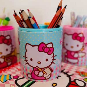 جامدادی رومیزی دخترانه طرح هلو کیتی در سه رنگ صورتی ، آبی و سرخابی