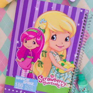 دفتر خط دار فانتزی 100 برگ طرح دختر توت فرنگی