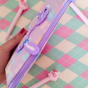 جامدادی چرم مصنوعی جادار و طرح دخترانه