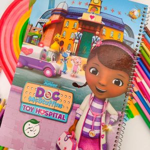 دفتر نقاشی بزرگ جلد فانتزی طرح دخترانه دکتر کوچولو - سایز رحلی بزرگ