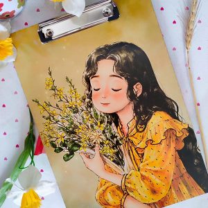 تخته شاسی فانتزی A4 طرح دختر گل فروش برند مستر راد