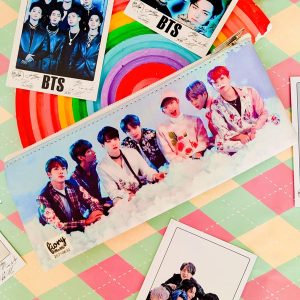 عکس جامدادی چرمی BTS مدل آهنگ Butter