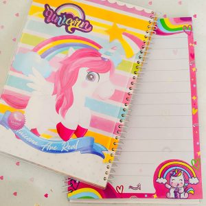 دفتر مشق جلد شده طرح تک شاخ - تمام صفحات طرح دار است