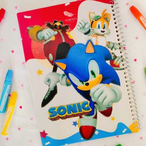 دفتر نقاشی فانتزی طرح پسرانه SONIC