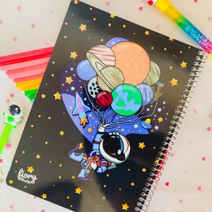 دفتر خط دار 50 برگ مدل فضانورد و سیارات منظومه شمسی