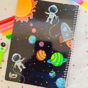 دفتر خط دار 50 برگ مدل فضانورد و سفینه