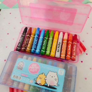 پاستل روغنی 12 رنگ همراه با جعبه طلقی