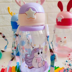 عکس قمقمه بچگانه طرح یونیکورن به رنگ بنفش