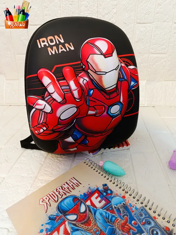 نمای کوله پشتی پسرانه مناسب مهدکودک طرح Iron Man