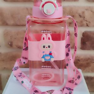 قمقمه دخترانه با تم لبوبو رنگ صورتی