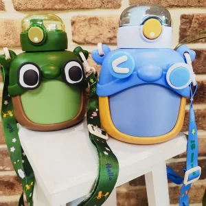 قمقمه استیل دوجداره مدرسه با ظرفیت 600 میل – آبی و سبز