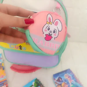 کیف کوچک زیپی همراه کوله پشتی کودک FASHION-BAG متصل به بدنه کوله
