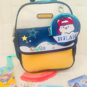 کوله پشتی پسرانه مهد کودک طرح خرس سرمه ای برند FASHION-BAG