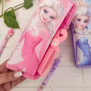 جامدادی صورتی دخترانه السا با آویز فانتزی