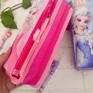 نمای دو زیپ جامدادی صورتی دخترانه السا