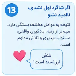 قلب و پیام انگیزشی درباره ارزشمند بودن تلاش پس از نتیجه نامطلوب